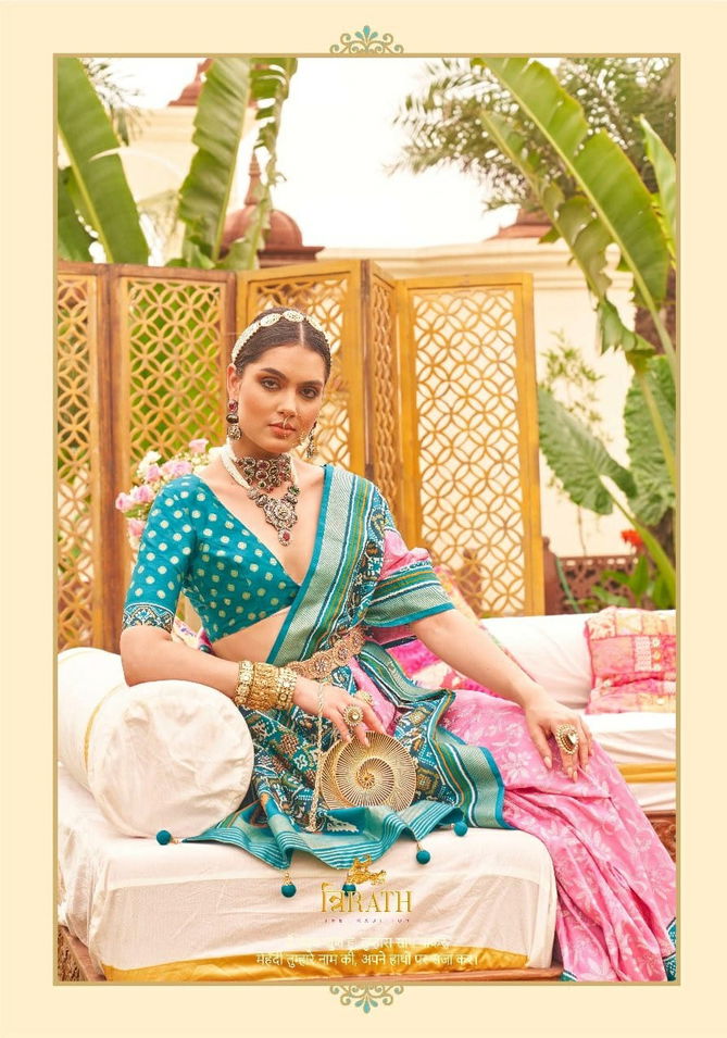 Mehendi Patola By Trirath  Designer Patola Saree Catalog